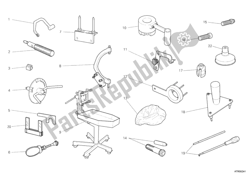 Todas as partes de Ferramentas De Serviço De Oficina, Motor I do Ducati Diavel Carbon 1200 2012